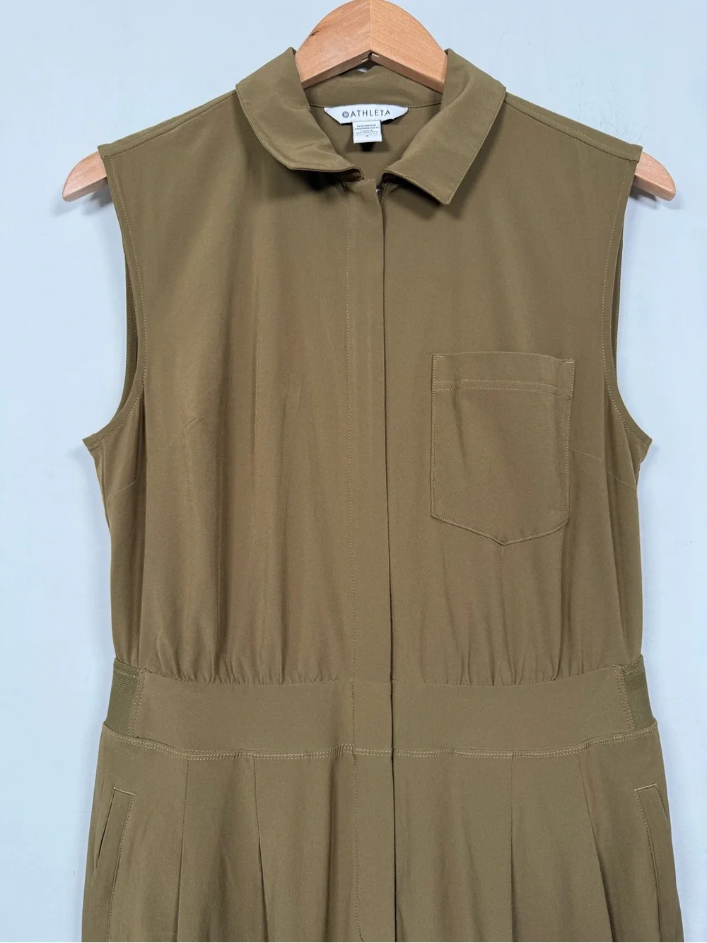 Athleta Brooklyn Heights Wide Leg Jumpsuit Olive Green Size 8 Great  Condition